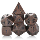Warforged Metal 7 Piece Metal Polyhedral Dice Set & Dice Case - Bea DnD Games