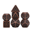 Warforged Secrets 7 Piece Metal Polyhedral Dice Set & Dice Case - Bea DnD Games