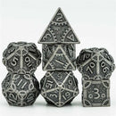 Warforged Warrior 7 Piece Metal Polyhedral Dice Set & Dice Case - Bea DnD Games