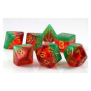 Watermelon - 7 Piece Polyhedral Dice Set + Dice Bag - Bea DnD Games