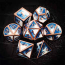 Winters Gold 7 Piece Metal Polyhedral Dice Set & Dice Case - Bea DnD Games