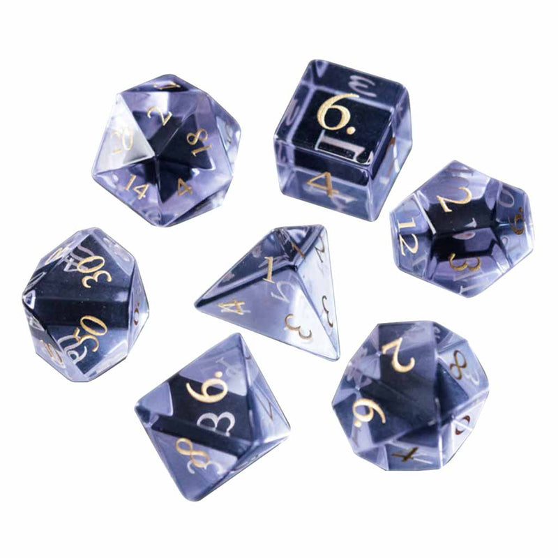 'Witch Glass' Handcrafted Glass Dice Set & Dice Case - Bea DnD Games