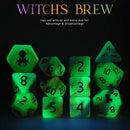 Witches Brew 12pc Glow in the Dark Dice Set by Kraken Dice + Dice Bag - Bea DnD Games