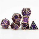 Wizard School 7 Piece Metal Polyhedral Dice Set & Dice Case - Bea DnD Games