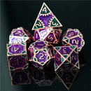 Wizard School 7 Piece Metal Polyhedral Dice Set & Dice Case - Bea DnD Games