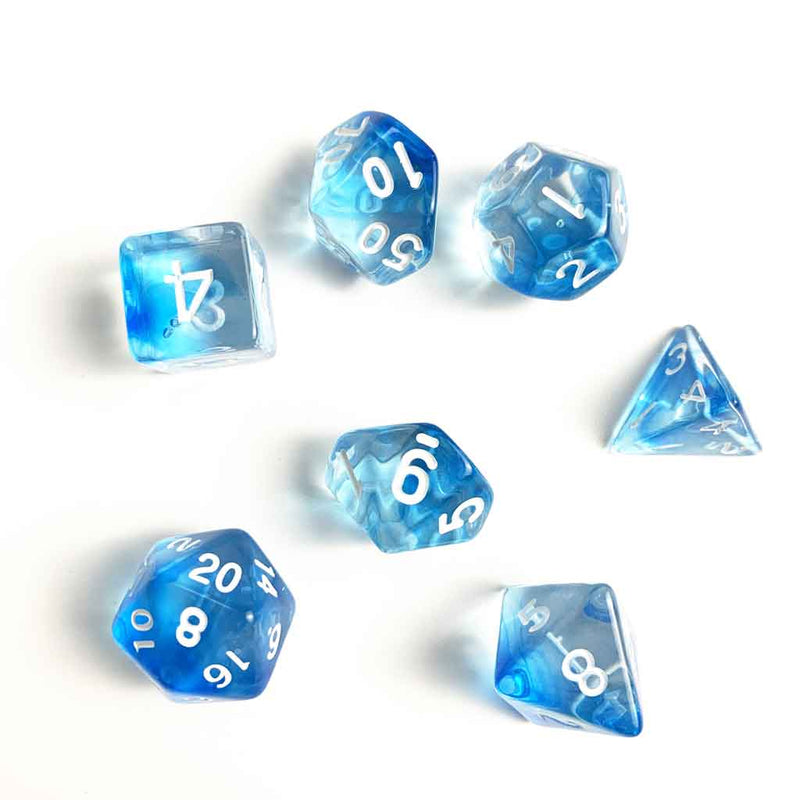 Wizards Mantle - 7 Piece Polyhedral Dice Set + Dice Bag - Bea DnD Games