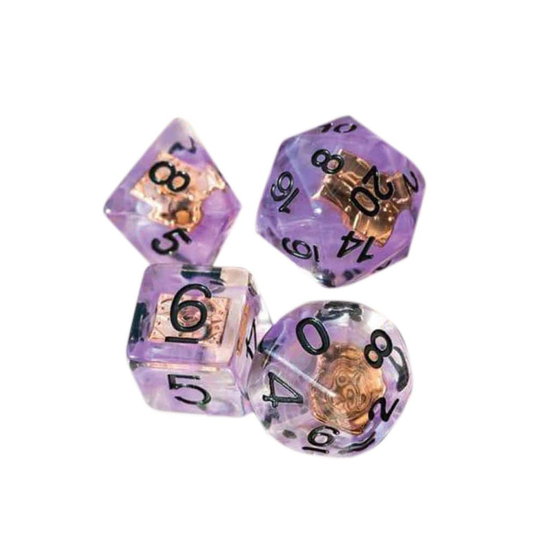 Wizards Spellbook - 7 Piece Polyhedral Dice Set + Dice Bag - Bea DnD Games