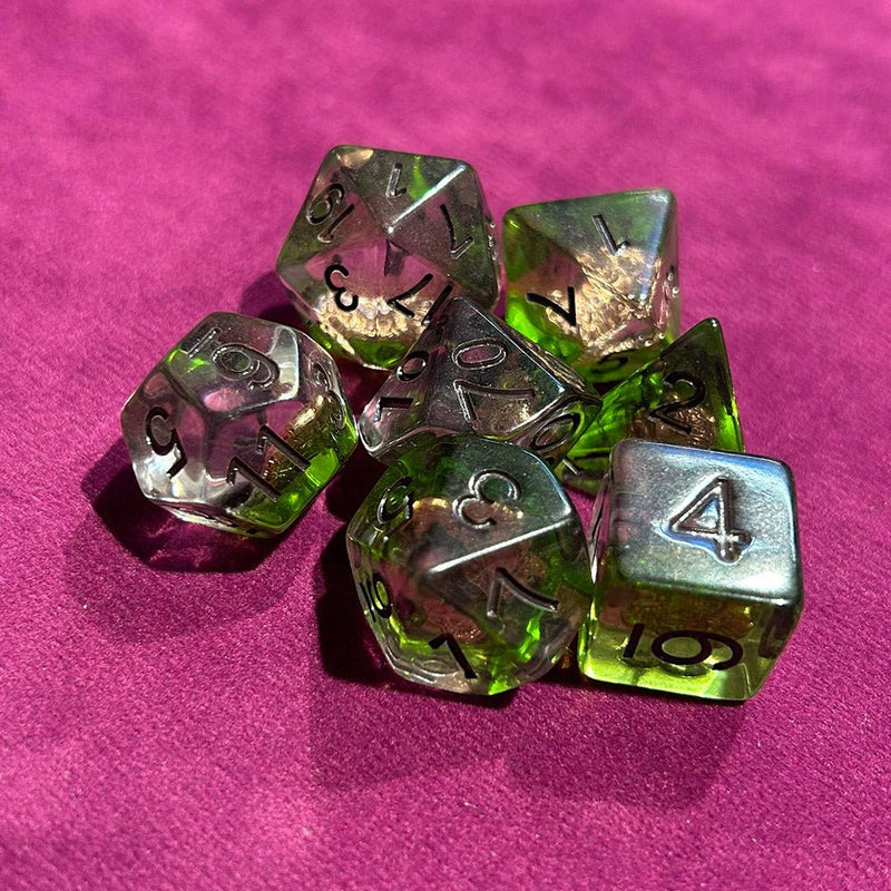 Wolf Companion - 7 Piece Polyhedral Dice Set + Dice Bag - Bea DnD Games